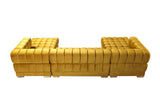 Mia Mustard Velvet Double Chaise Sectional - Ella Furniture