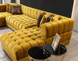 Mia Mustard Velvet Double Chaise Sectional - Ella Furniture