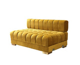 Mia Mustard Velvet Double Chaise Sectional - Ella Furniture