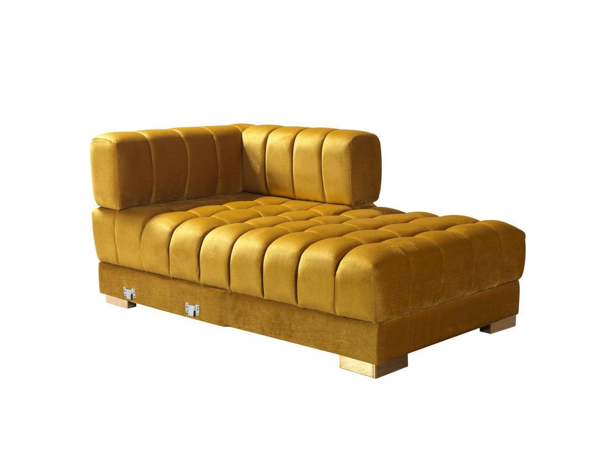 Mia Mustard Velvet Double Chaise Sectional - Ella Furniture