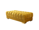 Mia Mustard Velvet Double Chaise Sectional - Ella Furniture