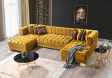 Mia Mustard Velvet Double Chaise Sectional - Ella Furniture