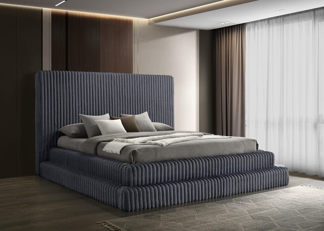 Micah Upholstered Bedroom Set with Henley Grey Premium Corduroy from Ella Furniture
