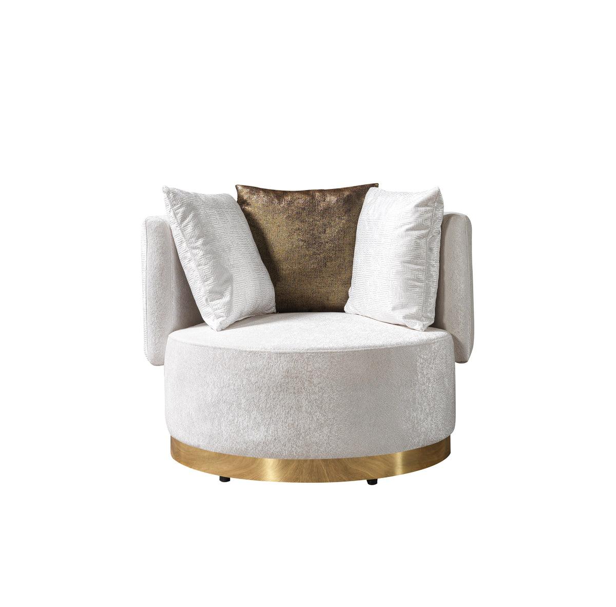 Michelle Ivory Velvet Curved Sectional - Ella Furniture