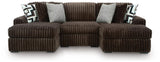 Midnight-Madness Chocolate 3-Piece Double Chaise Sectional from Ella Furniture