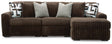 Midnight-Madness Chocolate 3-Piece Sectional with Chaise from Ella Furniture