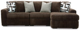 Midnight-Madness Chocolate 3-Piece Sectional with Chaise from Ella Furniture