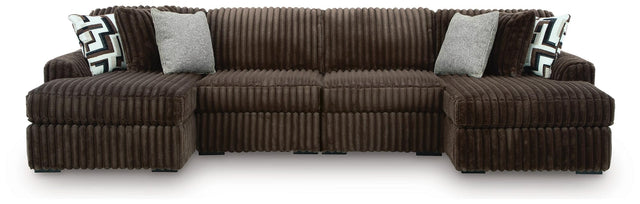 Midnight-Madness Chocolate 4-Piece Double Chaise Sectional from Ella Furniture