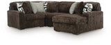 Midnight-Madness Chocolate 4-Piece Sectional with Chaise from Ella Furniture