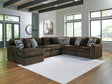 Midnight-Madness Chocolate 6-Piece Sectional with Chaise from Ella Furniture