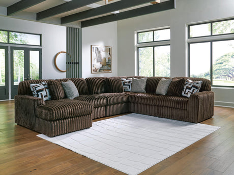 Midnight-Madness Chocolate 6-Piece Sectional with Chaise from Ella Furniture