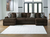 Midnight-Madness Chocolate Velvet 3-Piece Sectional with Chaise from Ella Furniture