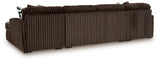 Midnight-Madness Chocolate Velvet 3-Piece Sectional with Chaise view 2
