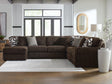 Midnight-Madness Chocolate Velvet 4-Piece Sectional with Chaise from Ella Furniture