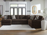 Midnight-Madness Chocolate Velvet 4-Piece Sectional with Chaise from Ella Furniture