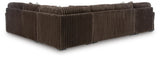 Midnight-Madness Chocolate Velvet 4-Piece Sectional with Chaise view 3