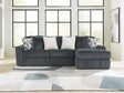 Midnight-Madness Gunmetal 2-Piece Sectional Sofa Chaise from Ella Furniture
