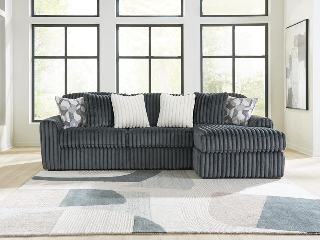Midnight-Madness Gunmetal 2-Piece Sectional Sofa Chaise from Ella Furniture