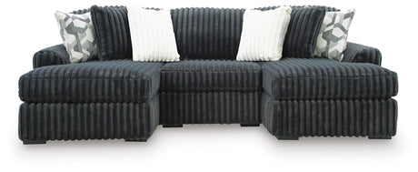 Midnight-Madness Gunmetal 3-Piece Double Chaise Sectional from Ella Furniture