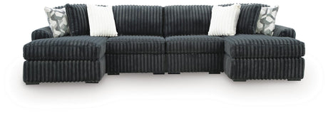 Midnight-Madness Gunmetal 4-Piece Double Chaise Sectional from Ella Furniture