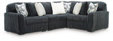 Midnight-Madness Gunmetal 4-Piece Sectional from Ella Furniture