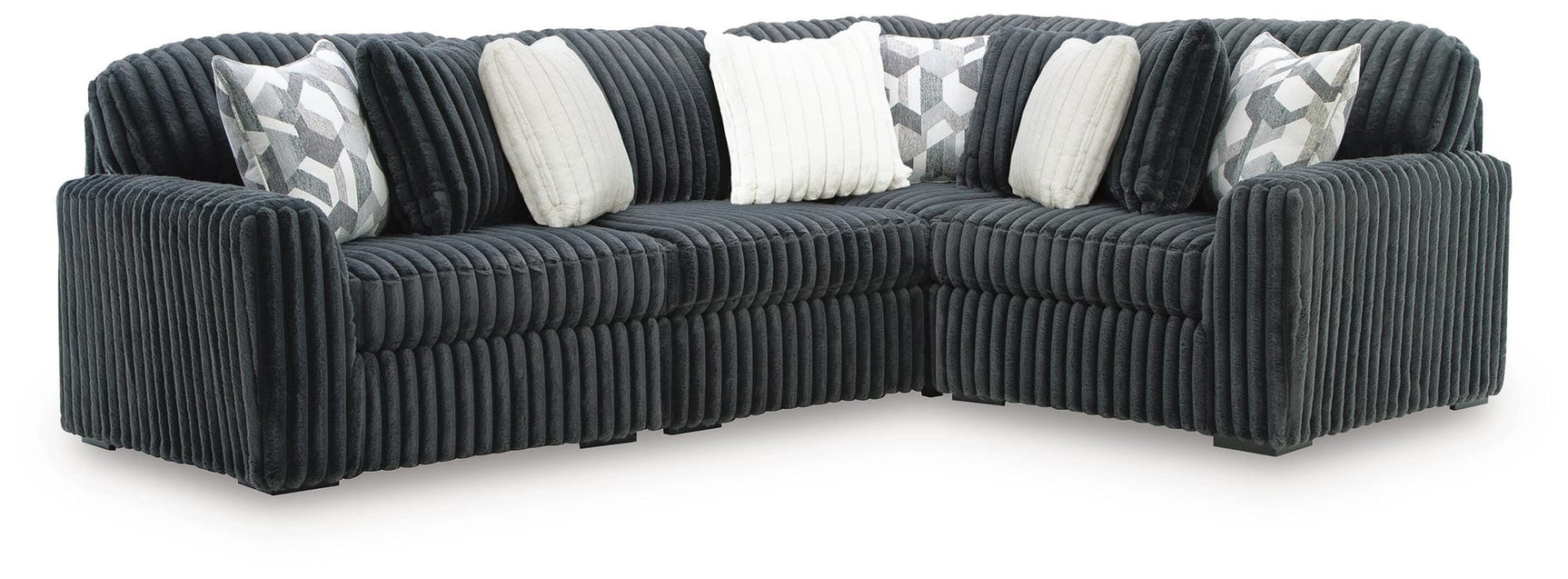 Midnight-Madness Gunmetal 4-Piece Sectional from Ella Furniture