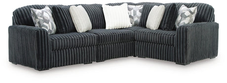 Midnight-Madness Gunmetal 4-Piece Sectional from Ella Furniture