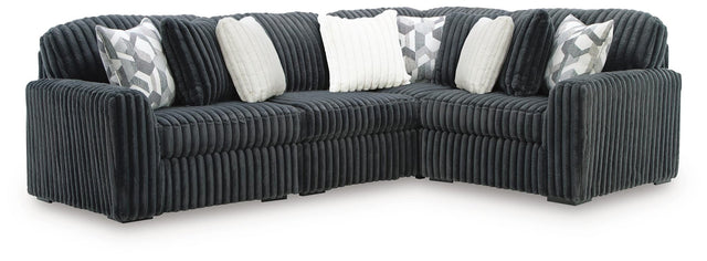Midnight-Madness Gunmetal 4-Piece Sectional from Ella Furniture