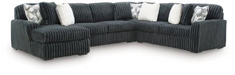 Midnight-Madness Gunmetal 4-Piece Sectional with Chaise view 2