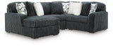 Midnight-Madness Gunmetal 4-Piece Sectional with Chaise from Ella Furniture