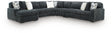 Midnight-Madness Gunmetal 5-Piece Sectional with Chaise from Ella Furniture