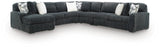 Midnight-Madness Gunmetal 5-Piece Sectional with Chaise from Ella Furniture