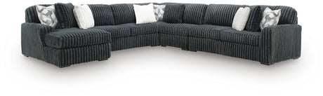 Midnight-Madness Gunmetal 5-Piece Sectional with Chaise from Ella Furniture