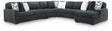 Midnight-Madness Gunmetal 5-Piece Sectional with Chaise from Ella Furniture