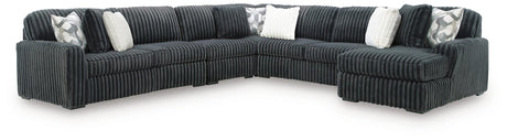 Midnight-Madness Gunmetal 5-Piece Sectional with Chaise from Ella Furniture
