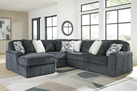 Midnight-Madness Gunmetal 5-Piece Sectional with Chaise from Ella Furniture