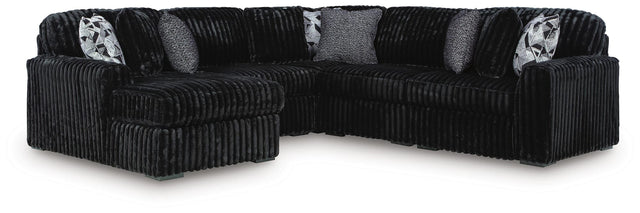Midnight-Madness Onyx 5-Piece Sectional with Chaise from Ella Furniture