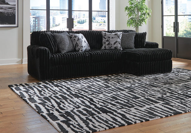 Midnight-Madness Onyx Velvet 2-Piece Sectional Sofa with Chaise from Ella Furniture