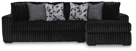 Midnight-Madness Onyx Velvet 2-Piece Sectional Sofa with Chaise view 2