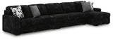 Midnight-Madness Onyx Velvet 3-Piece Sectional with Chaise view 2