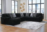 Midnight-Madness Onyx Velvet 4-Piece Sectional with Chaise from Ella Furniture