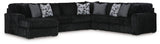 Midnight-Madness Onyx Velvet 4-Piece Sectional with Chaise view 2