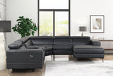 Milano Black - 6Pc Power Reclining Sectional - Ella Furniture