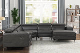 Milano Gray- 6Pc Power Reclining Sectional - Ella Furniture