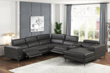 Milano Gray- 6Pc Power Reclining Sectional - Ella Furniture