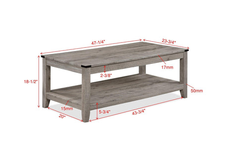 Milton Light Brown Modern Contemporary Solid Wood And Veneers Cocktail Coffee Table - Ella Furniture