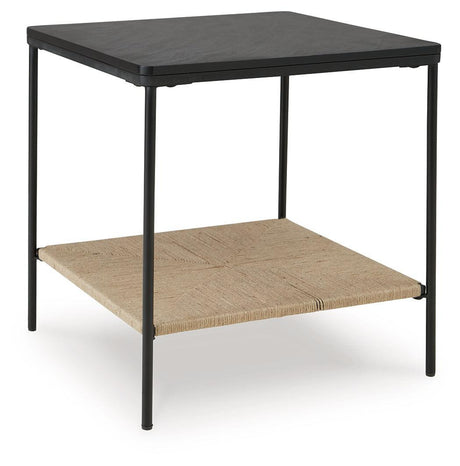 Minrich Black/natural Accent Table - Ella Furniture