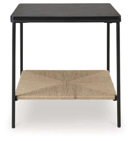 Minrich Black/natural Accent Table - Ella Furniture