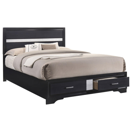 Miranda Storage Black Bedroom Set - Ella Furniture