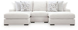 Misty-Lakes Chalk 3-Piece Double Chaise Sectional from Ella Furniture